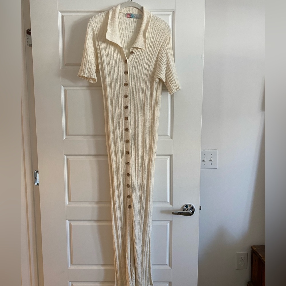 Cream Knit Free People dress or beach coverup! Worn once.